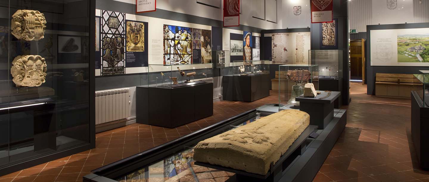 Items from the Hailes Abbey Collection on display at the site.