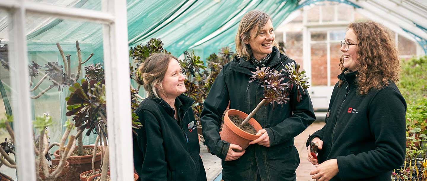 HBGTP trainees speak to Audley End Head Gardener Louise Ellis