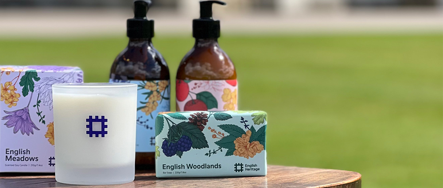 Image: candles and products from English Heritage collection