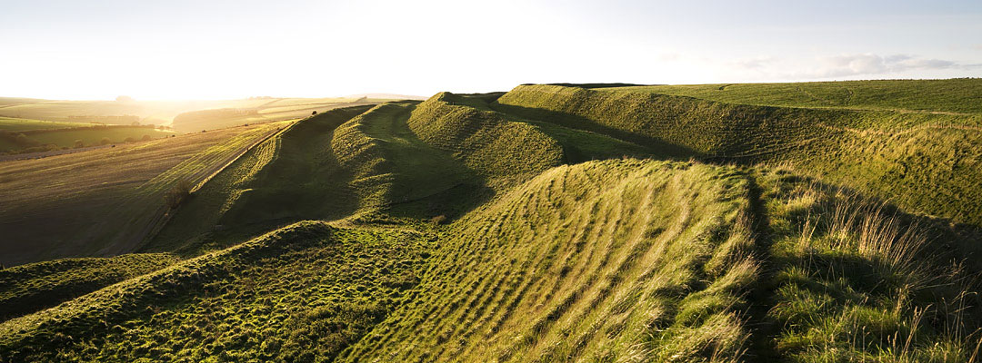 Maiden Castle, Dorset, the largest Iron Age hillfort in Britain