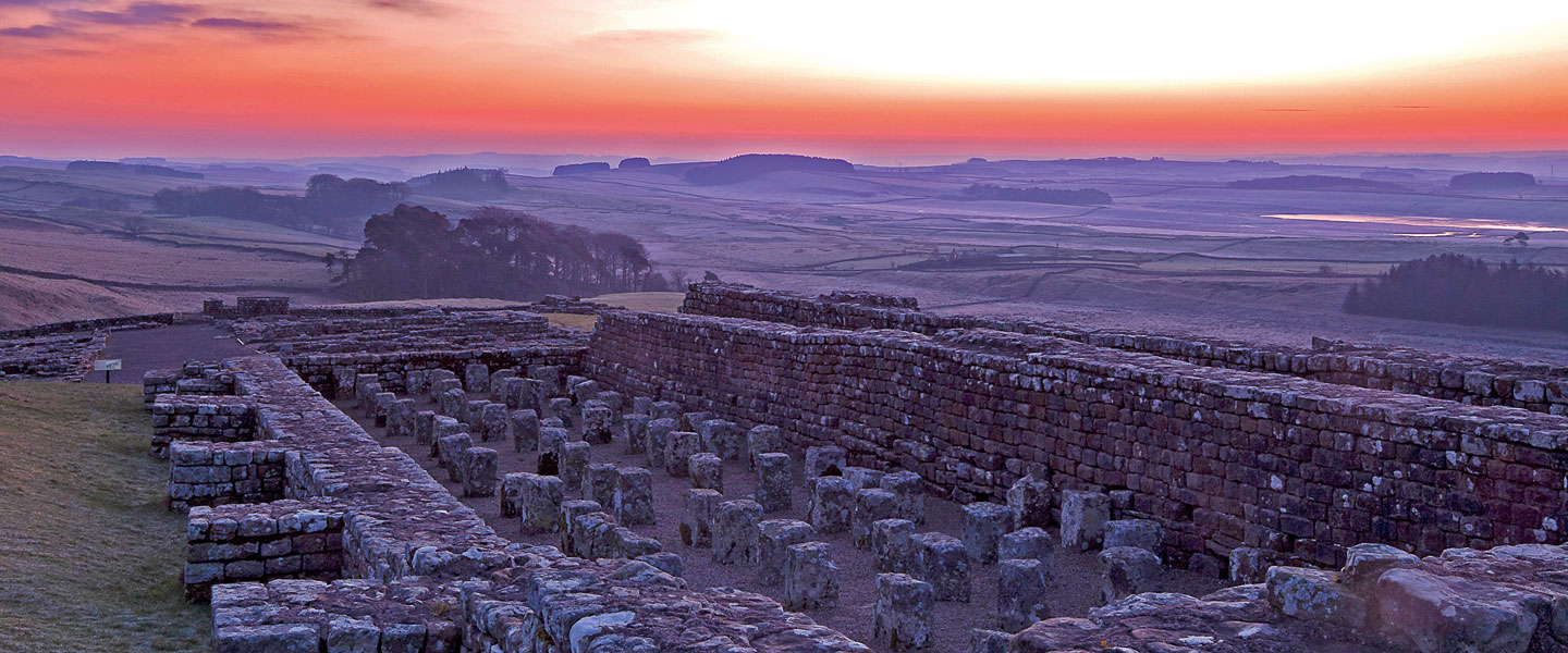 Housesteads Roman Fort at sunrise