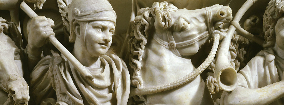 A relief depicting a Roman cavalry soldier