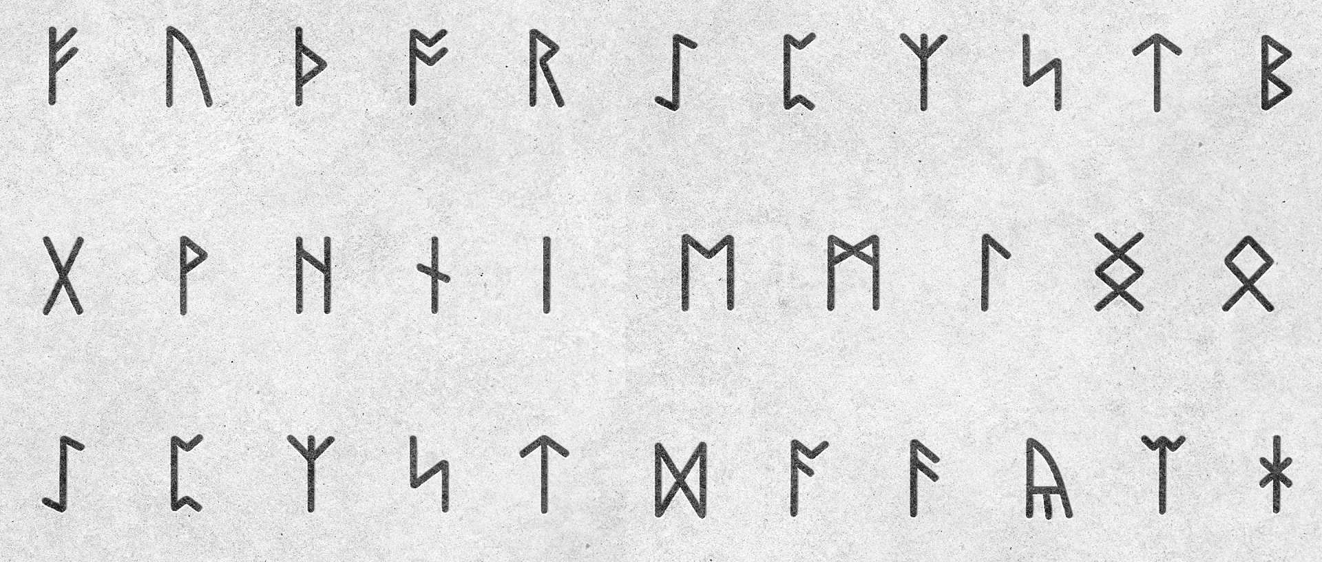 An illustration of carved runes