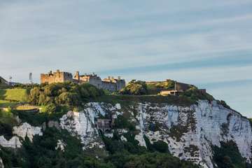 Image: Dover Castle atop White Cliffs of Dover