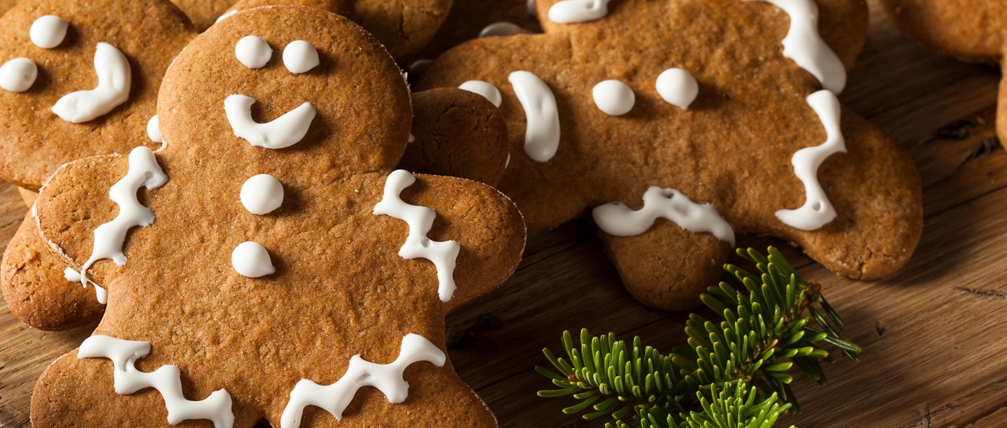 Image: baked gingerbread people biscuits