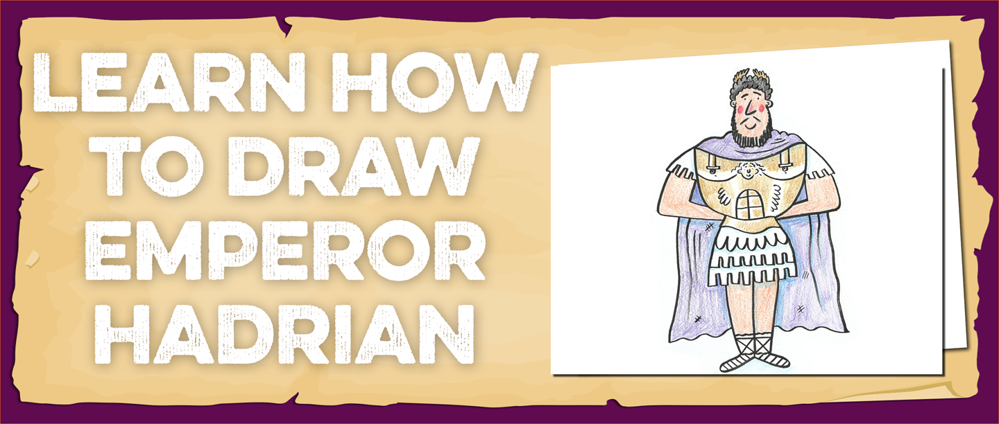 Text: Learn how to draw Emperor Hadrian Image: Illustration of Emperor Hadrian