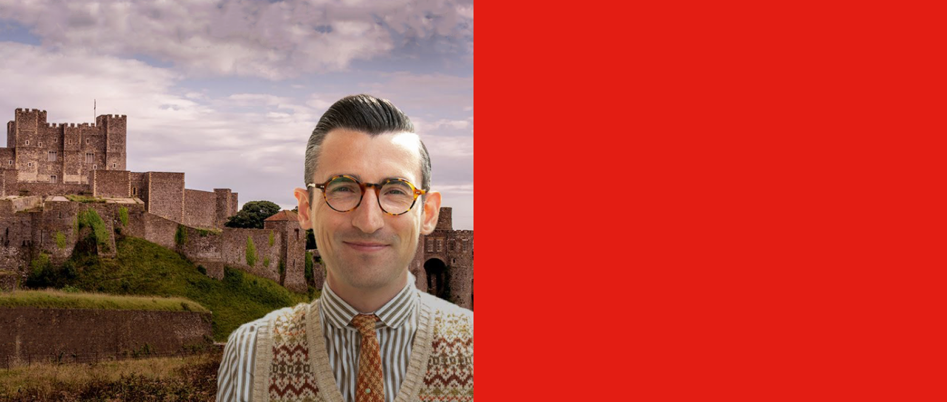 Ben Shires in front of Dover Castle