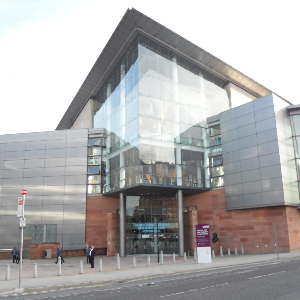 Photo of the entrance to Bridgewater Hall in Manchester