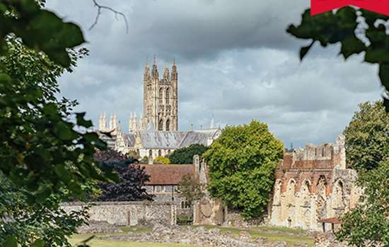 Image: St Augustine's Abbey with Canterbury Cathedral behind