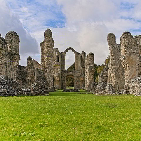 The ruins of a medieval priory (Castle Acre Priory)