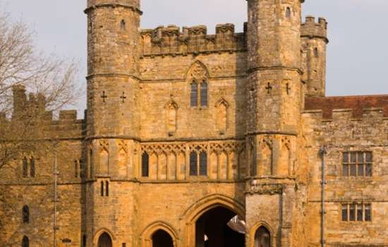 Photo of the exterior of the Great Gatehouse at Battle Abbey in East Sussex