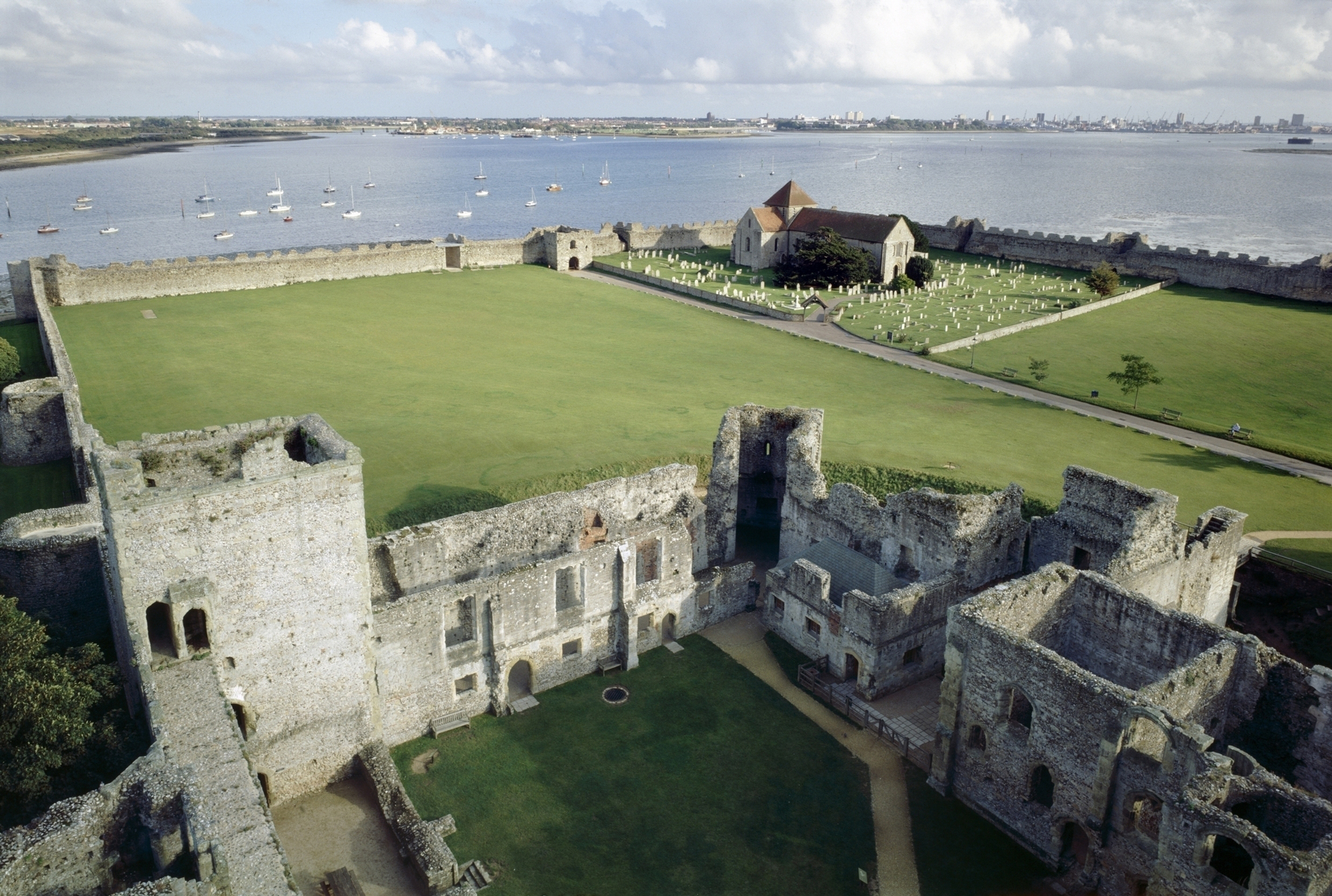 View from the top of the keep at Portchester