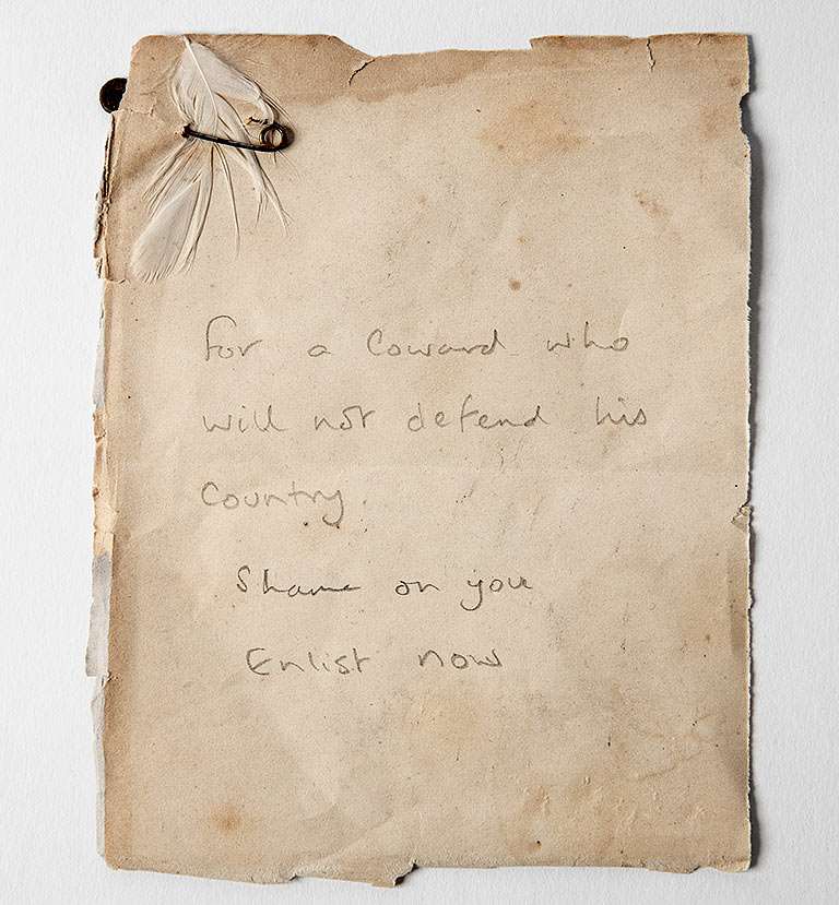 Letter with a white feather Letter with a white feather