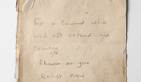 Letter with a white feather Letter with a white feather