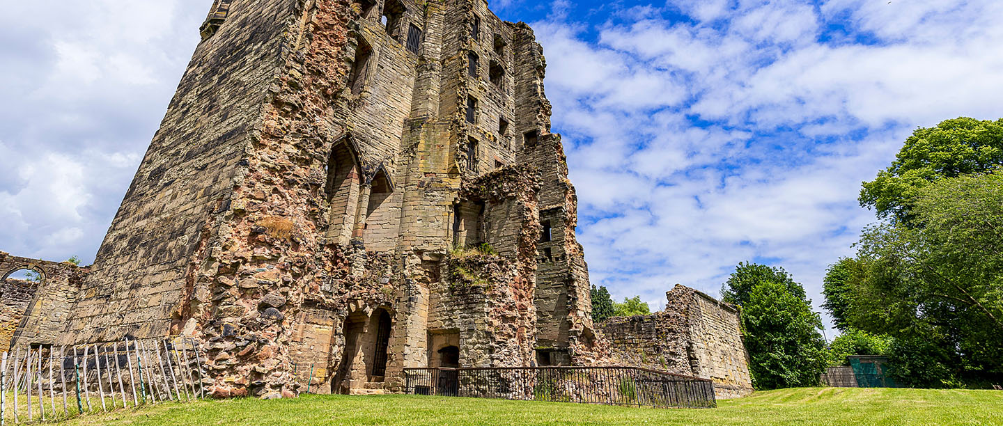 A wide angle view of Ashby de la Zouche Castle