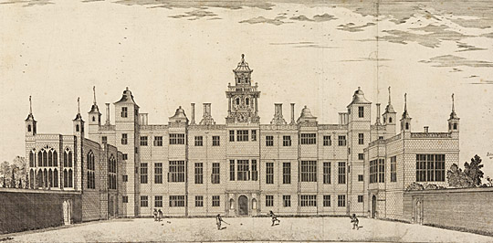 Henry Winstanley's engraving of the house from the east, showing the scale of Audley End in the late 17th century