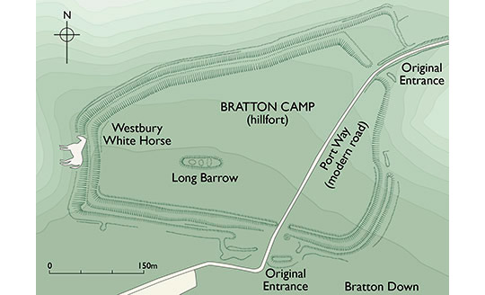 Plan of Bratton Camp and Westbury White Horse