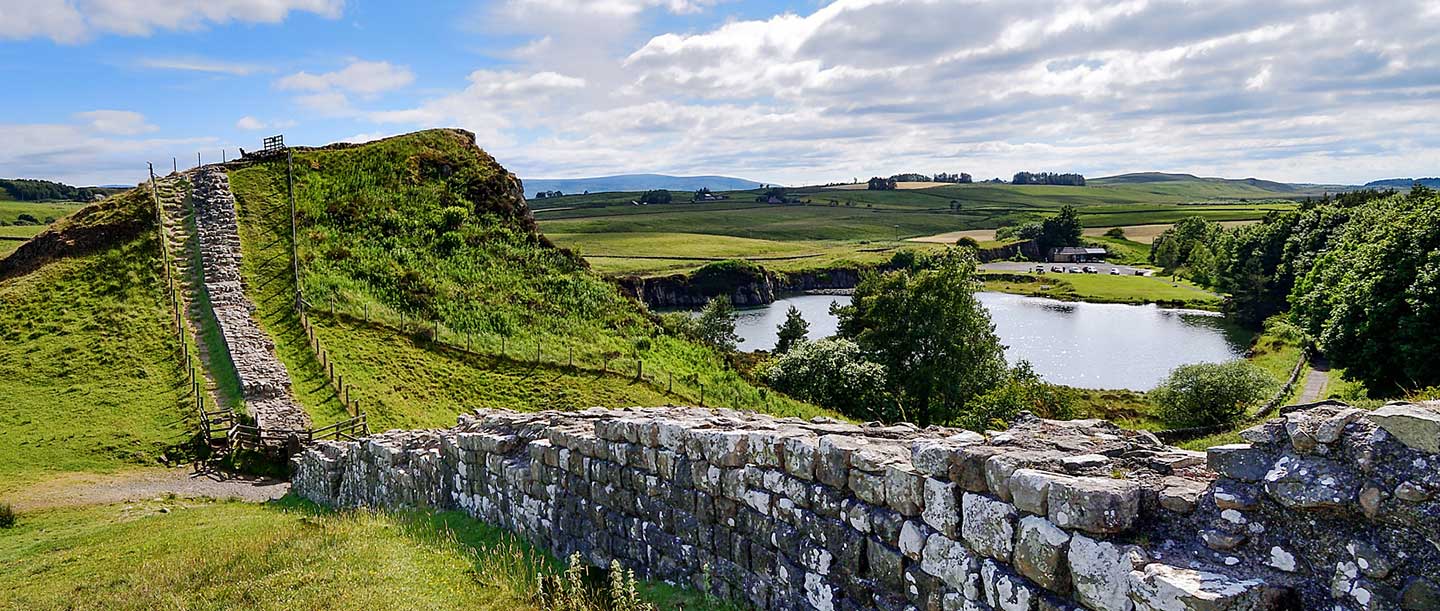 Hadrian's Wall at Cawfields, looking west
