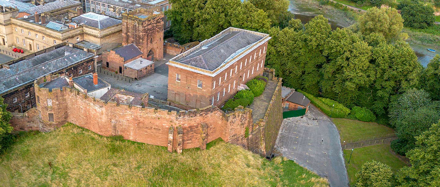 Chester Castle viewed from the air