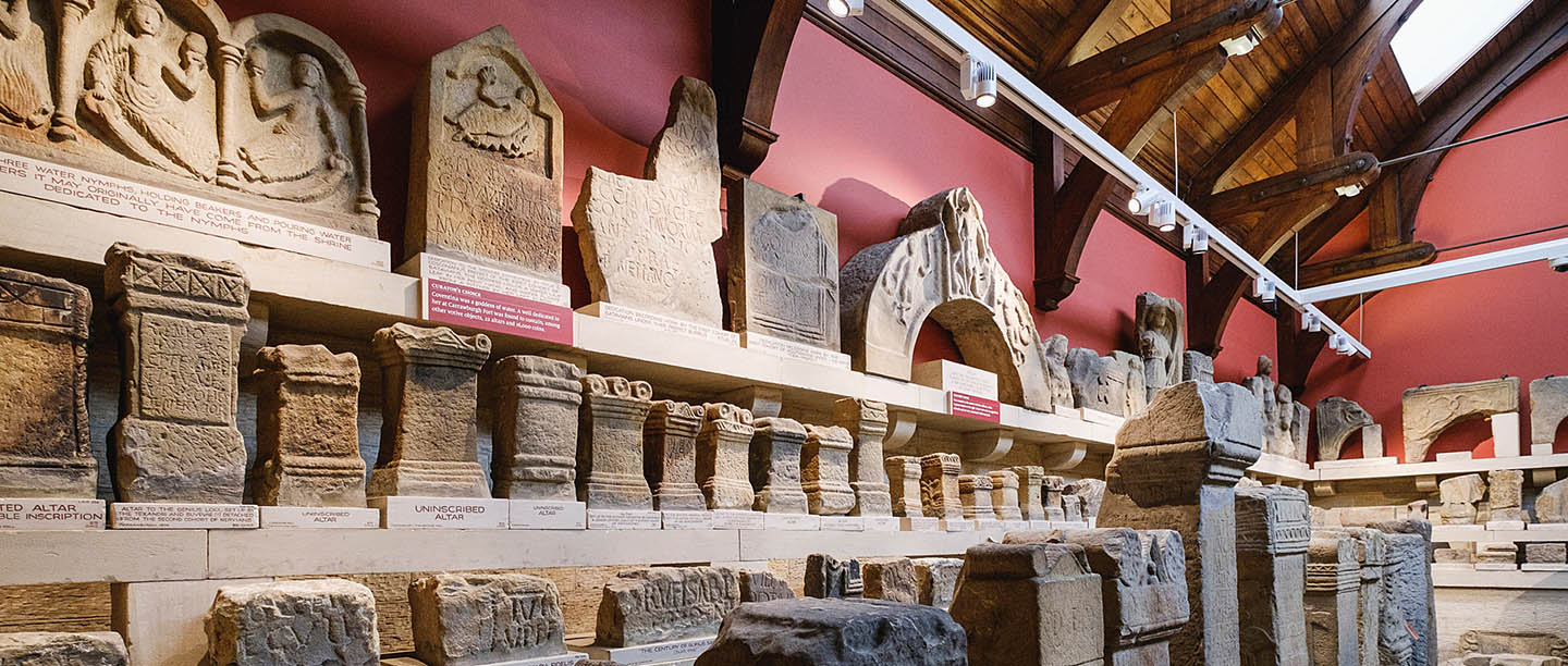Artefacts on display at Chesters Roman Fort