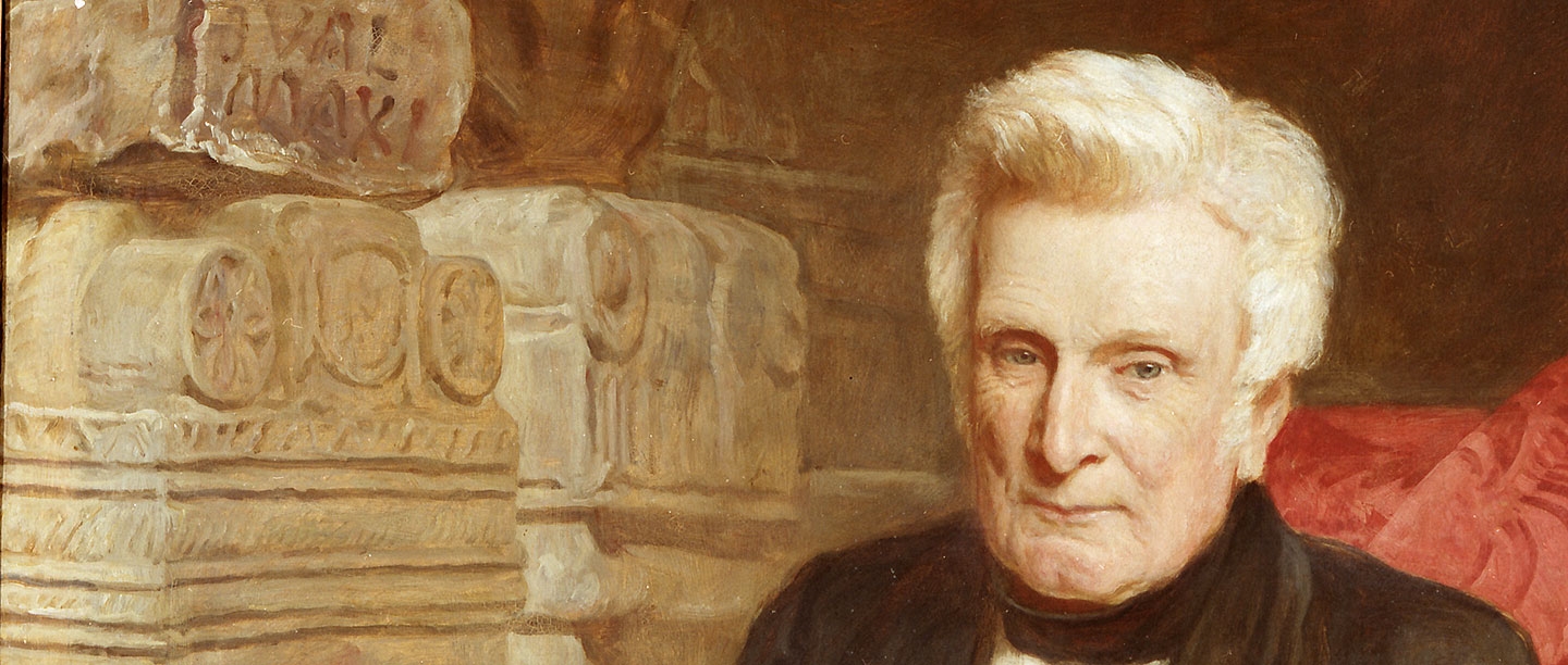 Detail from a portrait of John Clayton (1792–1890), who amassed much of the collection now held at Chesters Roman Fort Museum