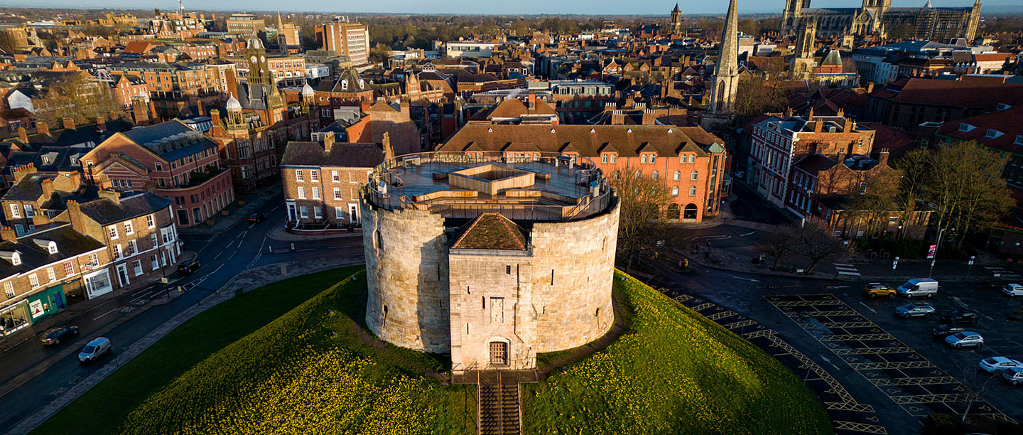 An aerial view of Clifford's Tower