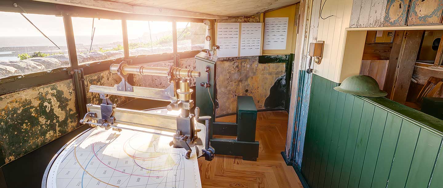 The Fire Command Post at Dover Castle, from where watch was kept for enemy warships and unidentified ships during the First World War