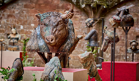 A sculpture of a bull's head, part of 'Europa and the Bull'