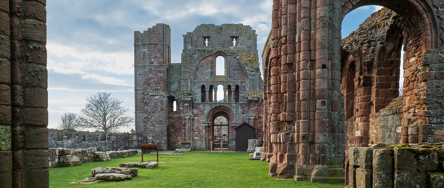 A view of Lindisfarne Priory ruins.