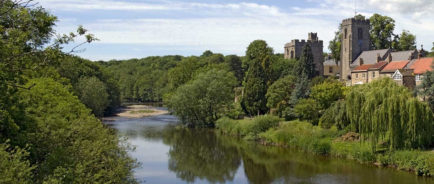 Marmion Tower, West Tanfield and the River Ure