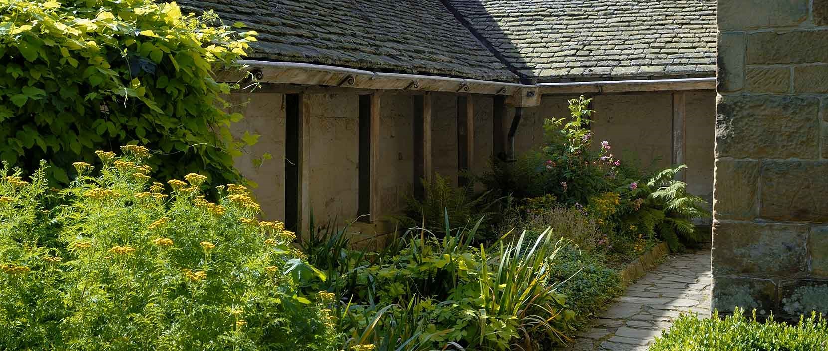 The garden of the reconstructed monk’s cell at Mount Grace Priory