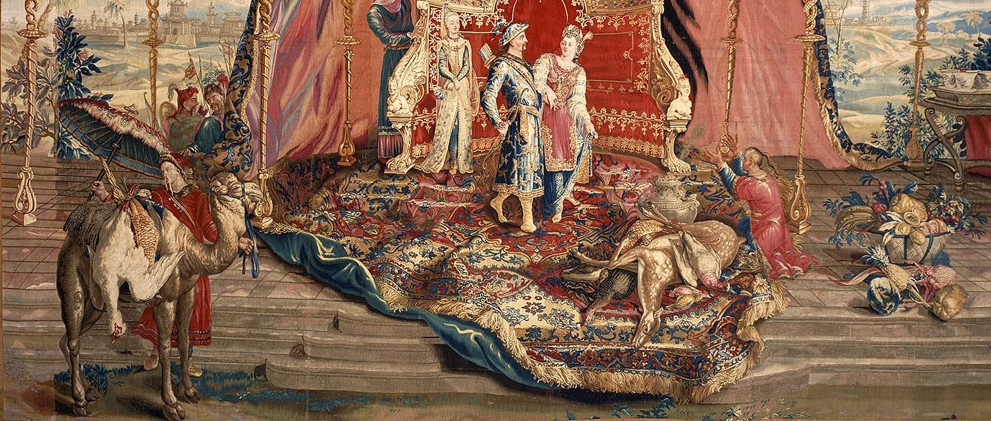 Detail from one of the Emperor of China tapestries in the Wernher Collection