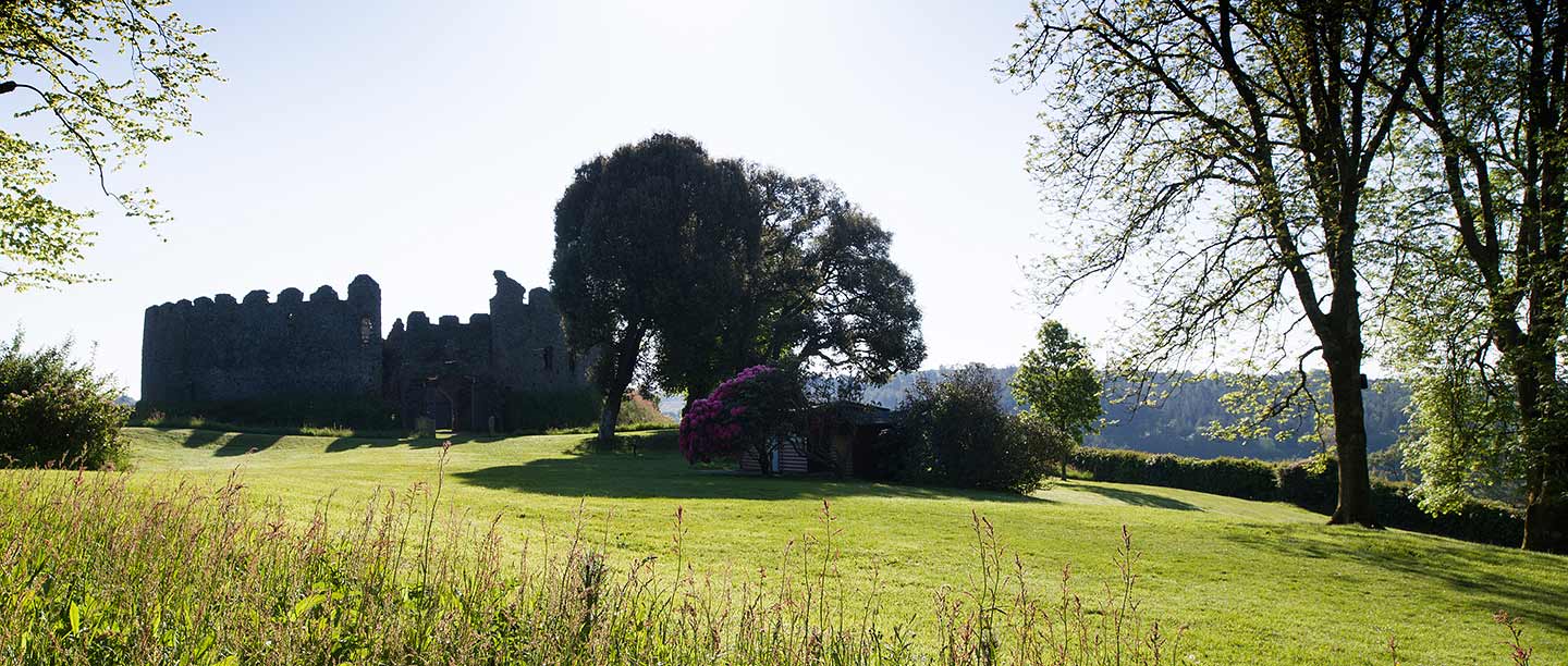 Restormel Castle in evening light