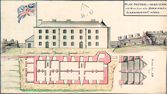 One of the plans of the new barracks built in 1746 at Scarborough Castle 