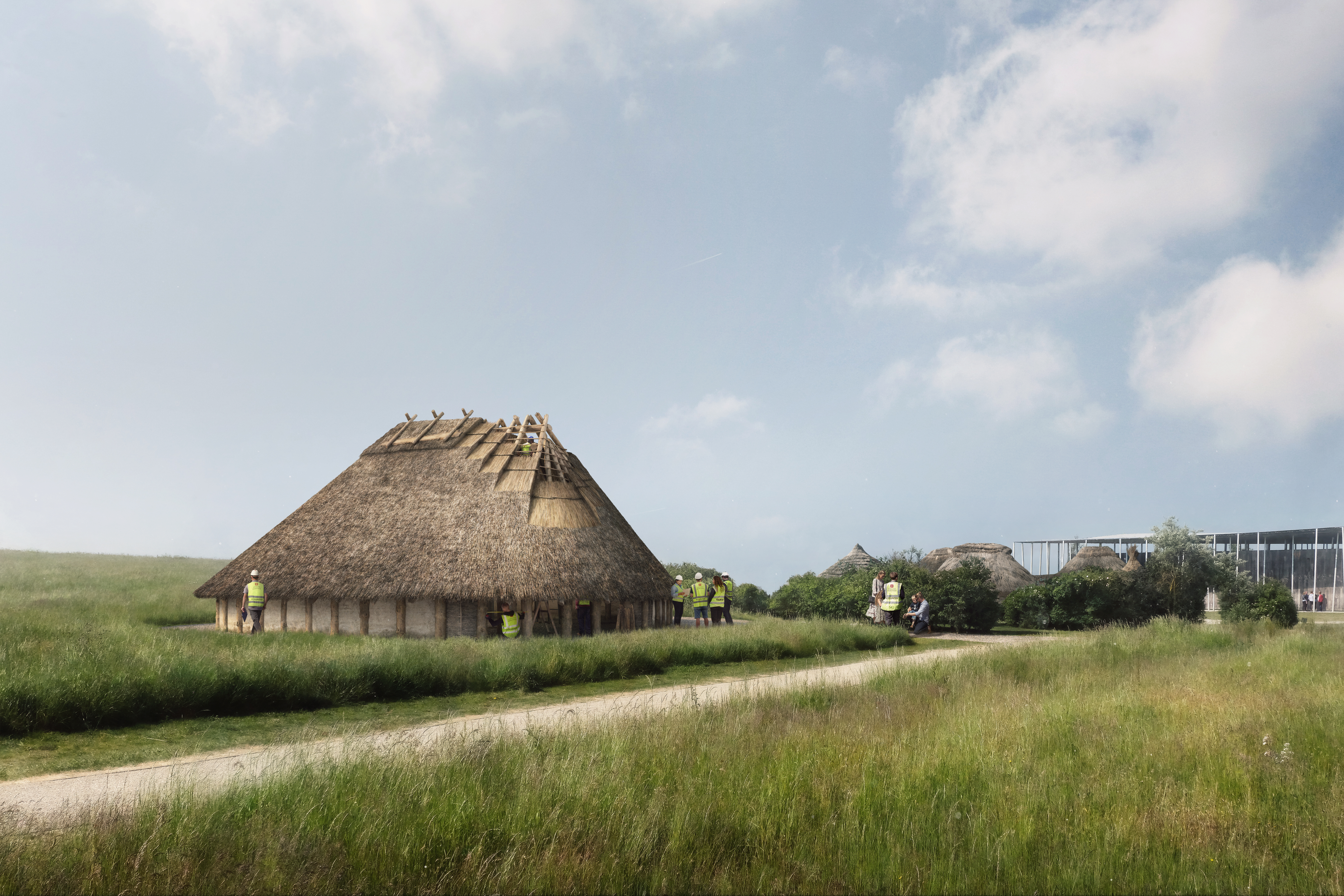 CLICK TO ENLARGE Artist's impression of the Kusuma Neolithic  Hall