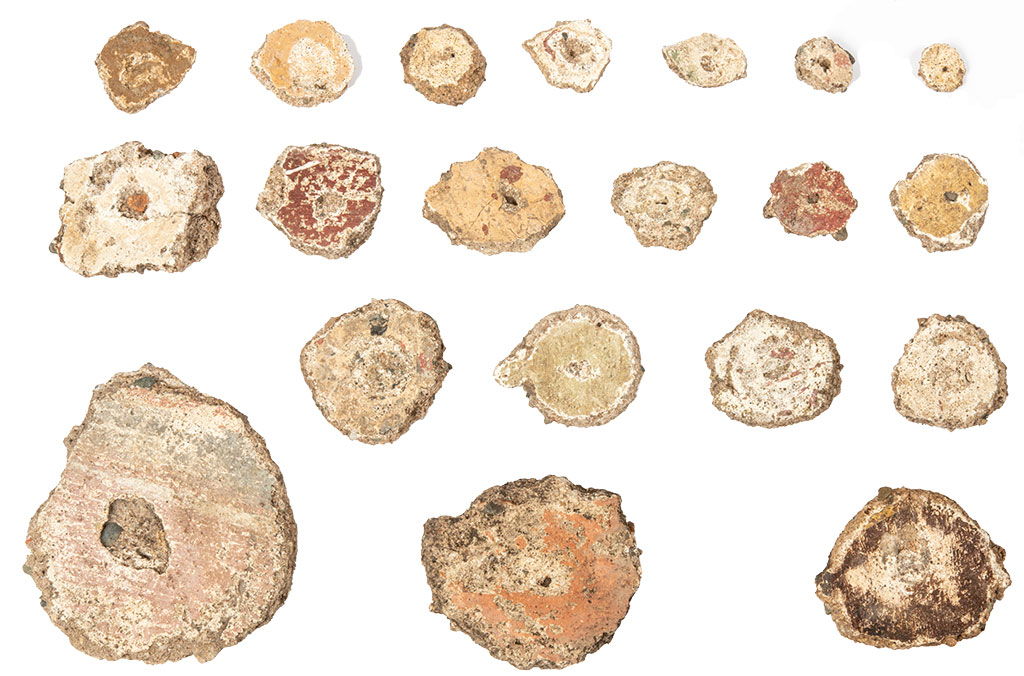 A selection of the more than 100 plaster eyes found at Wroxeter