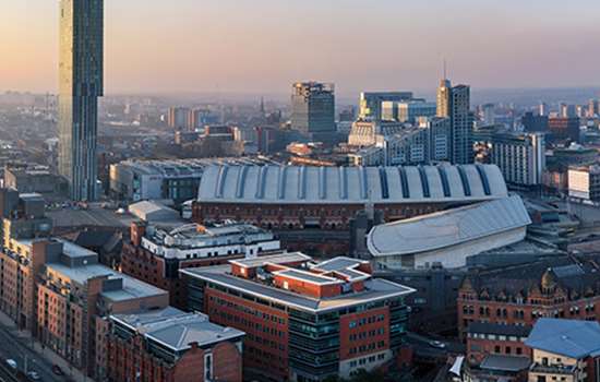 An aerial view of Manchester city centre An aerial view of Manchester city centre