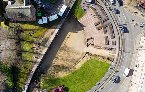 A birds eye view of Chester Roman Amphitheatre A birds eye view of Chester Roman Amphitheatre