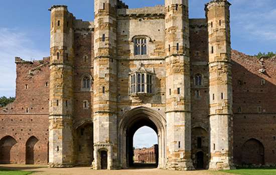 The large, multi-storey gatehouse with towers and large gateway at Thornton Abbey The large, multi-storey gatehouse with towers and large gateway at Thornton Abbey