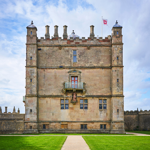 A view of the exterior of Bolsover Castle.