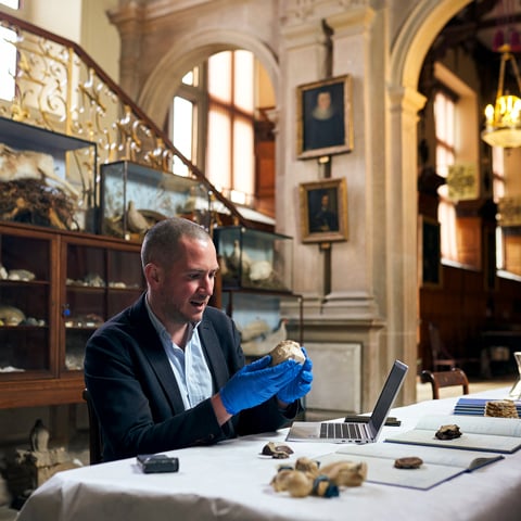 Peter Moore catalogues objects from the collections at Audley End House