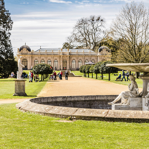 The Orangery at Wrest Park on a sunny day