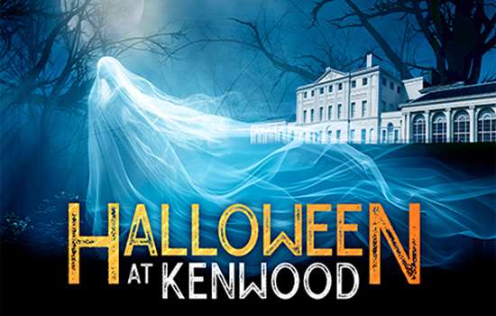 Image of Kenwood with a spectre in the foreground and the text 'Halloween at Kenwood' Image of Kenwood with a spectre in the foreground and the text 'Halloween at Kenwood'