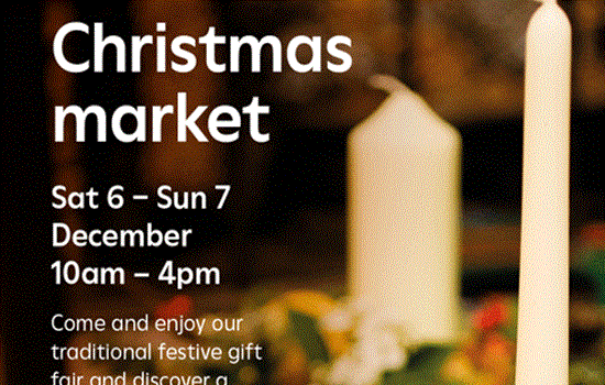 A graphic with a Christmas Wreath and candle display in the background. The graphic details in white font the details of the Christmas Market at Gainsborough Old Hall. A graphic with a Christmas Wreath and candle display in the background. The graphic details in white font the details of the Christmas Market at Gainsborough Old Hall.