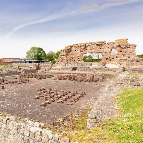 A view of the Roman ruins at Wroxeter Roman City.