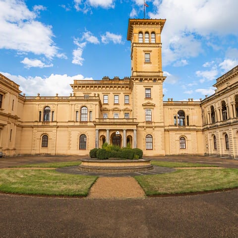 A view of Osborne on a cloudy day from the courtyard.